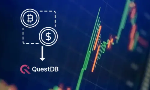 Banner for blog post with title "Ingesting Financial Tick Data Using a Time-Series Database"